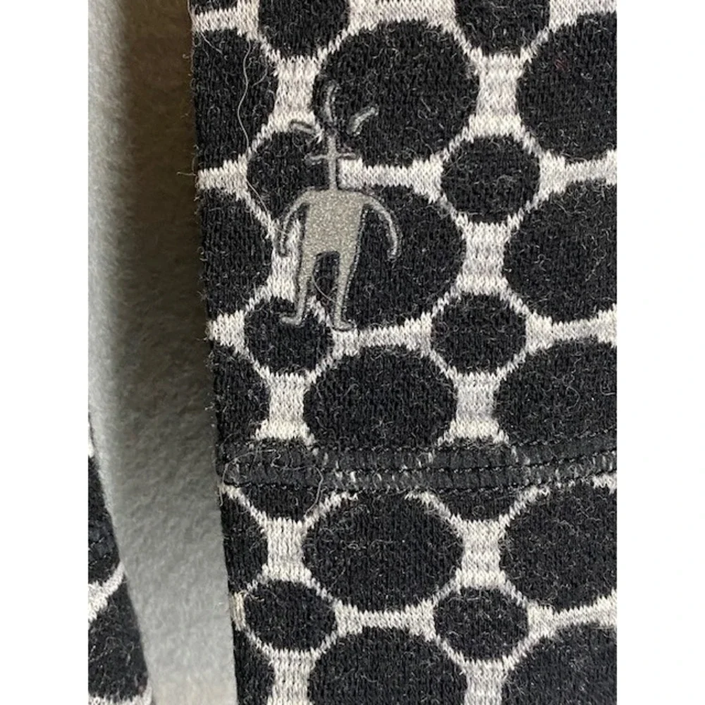 Smartwool Kids L Merino Wool Base Layer Long Sleeve Shirt Black Grey Polka Dot‎
